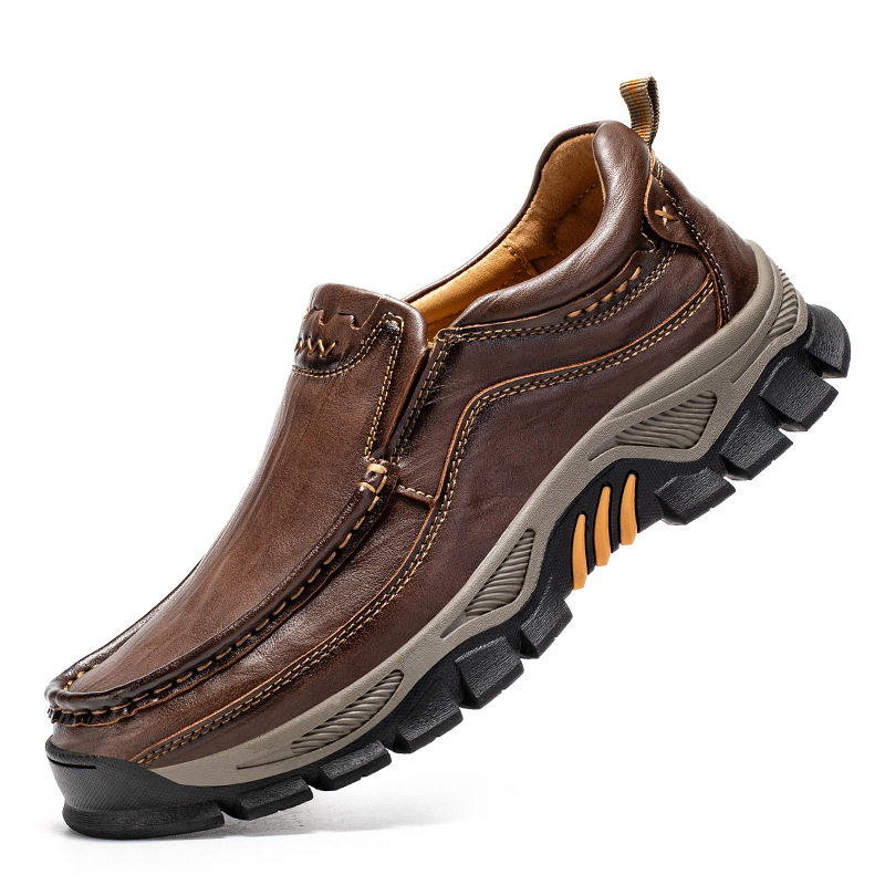 Giày da nam cỡ lớn mũi tròn đế bằng, giày dã ngoại leo núi thường ngày — 55330 màu kaki, 55330 màu đen, 55330 nâu đỏ, 55331 màu kaki