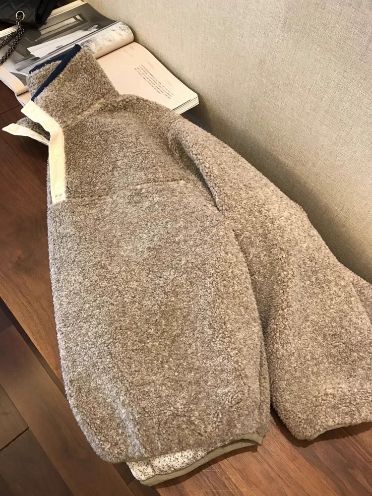 Damen Lammwoll Pullover Mit Knopfleiste Und Stehkragen_voghion.com