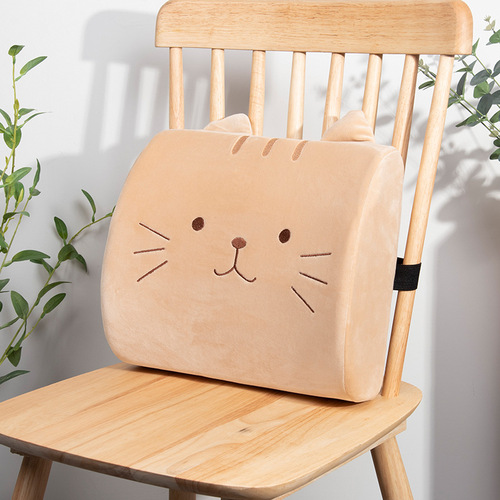 Memory foam removable and washable pillow office cushion cartoon cat lumbar pillow cross-border Japanese backrest chair lumbar cushion