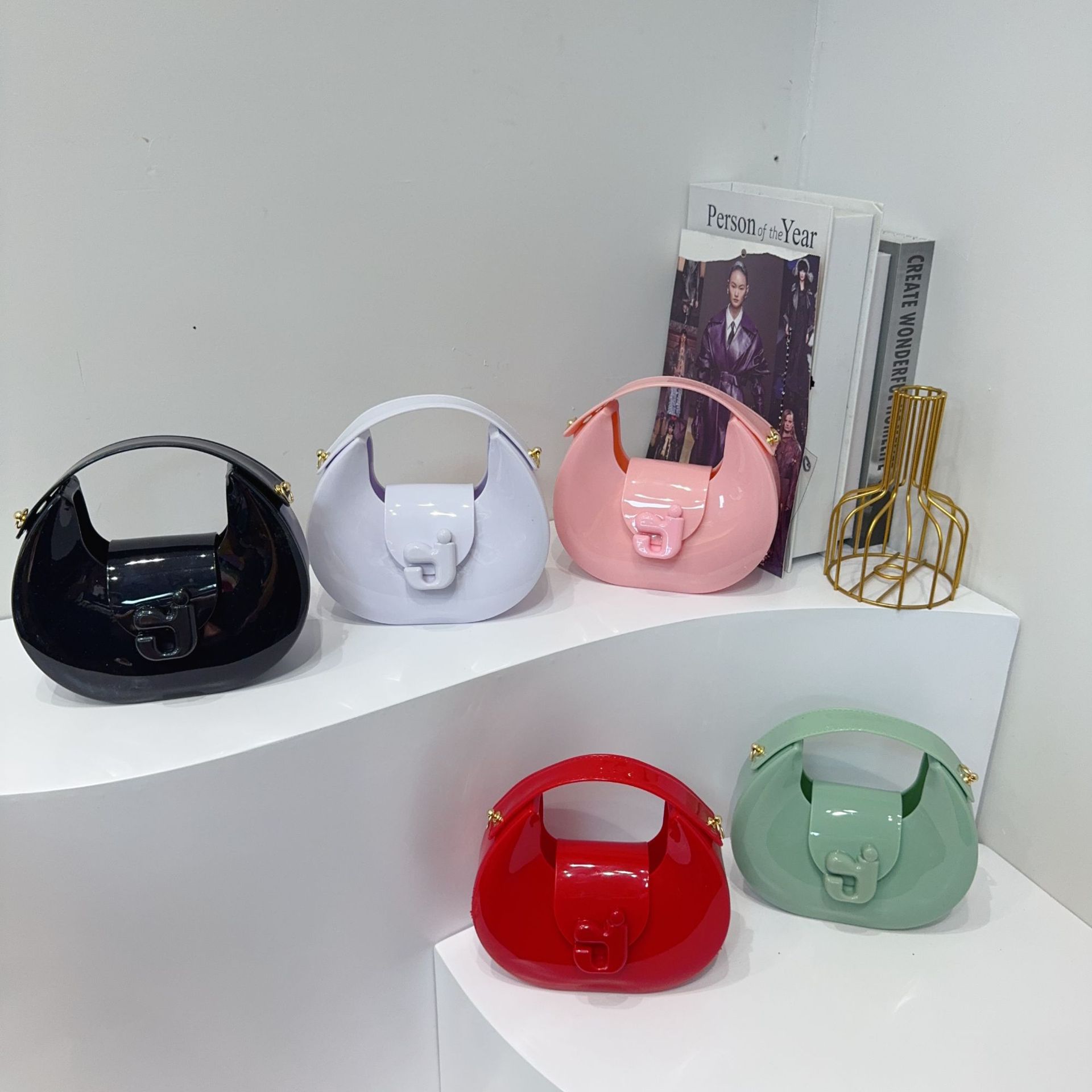 2025 nuevo estilo transfronterizo venta caliente j letra gelatina bolso portátil de un solo hombro diagonal para niños bolso de PVC monedero