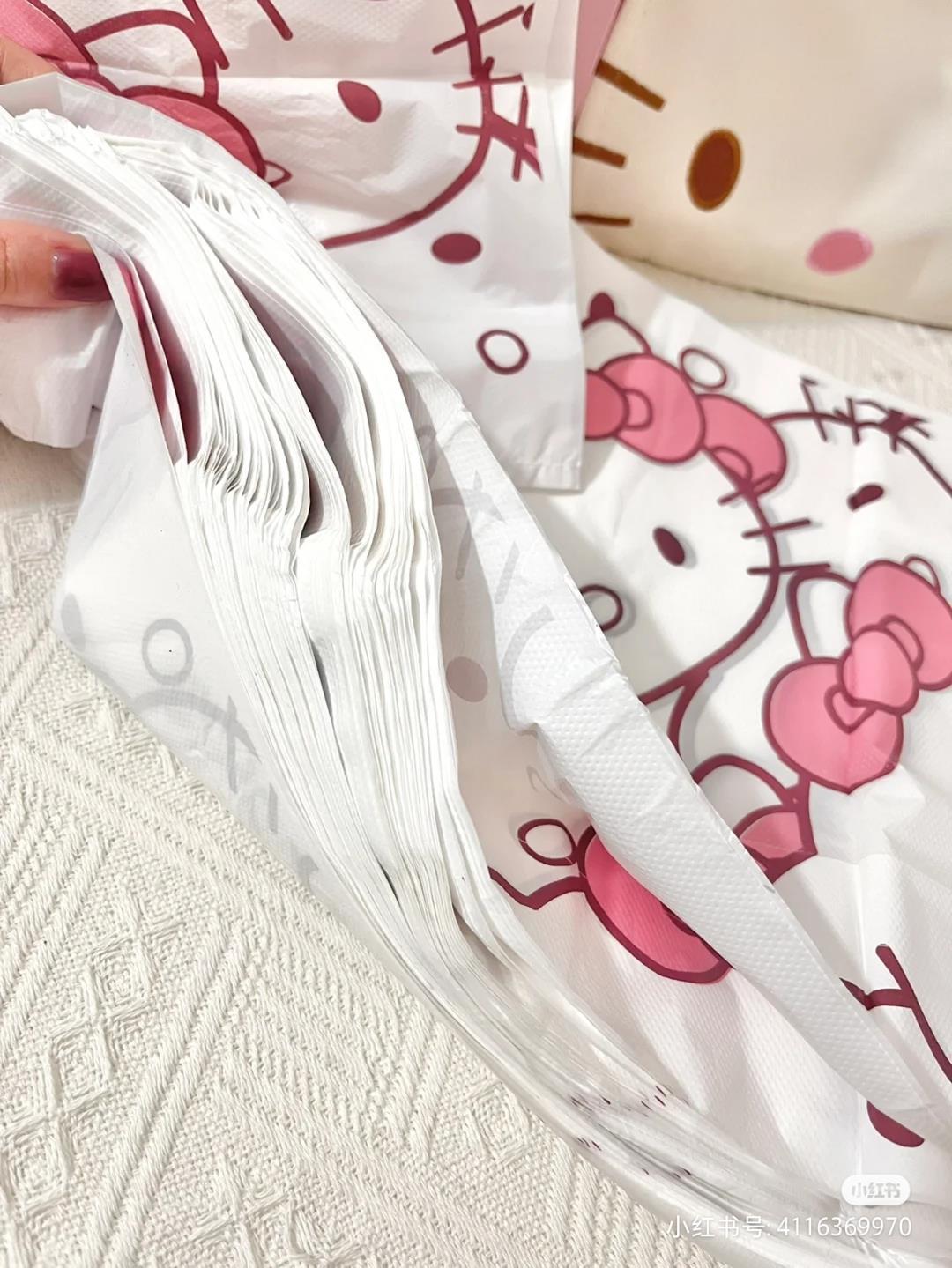 ベストバッグビニール袋少女ピンク手提げ袋ギフトバッグ収納袋ゴミ袋家庭用手持ちアニメ女