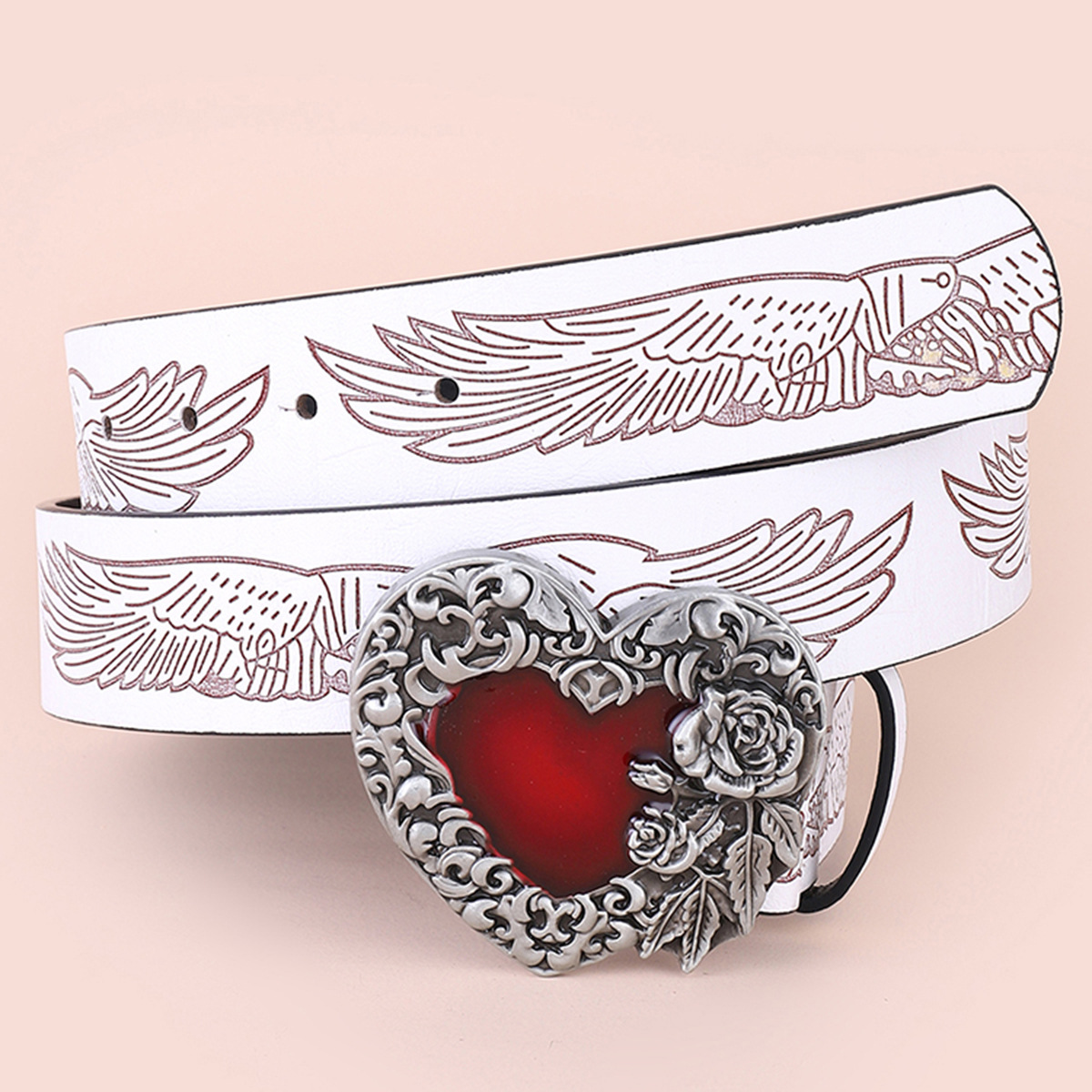 200g Weight Belt Classification 1 Piece Quantity Holiday, Daily Occasion Pu Leather, Alloy Material Heart Shape Pattern Women's Gender Cartoon Style, Sweet, Simple Style Style Cartoon Style Sweet Simple Style Heart Shape Pu Leather Alloy Women's Leather Belts 10