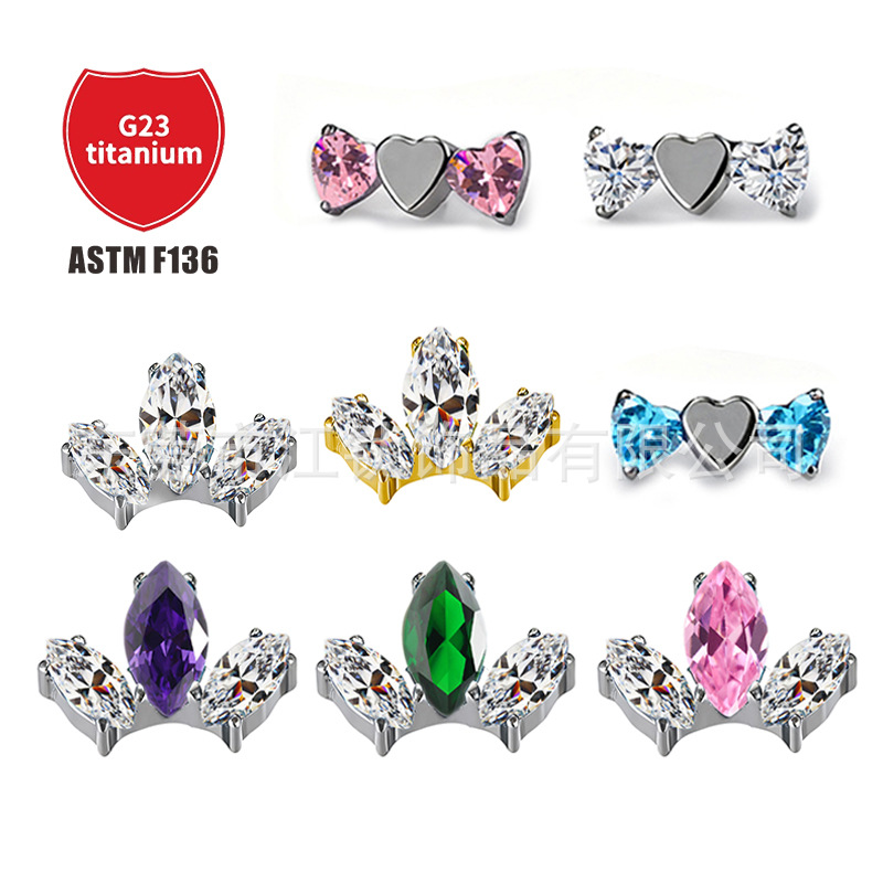 Pointed titanium steel lip stud product view