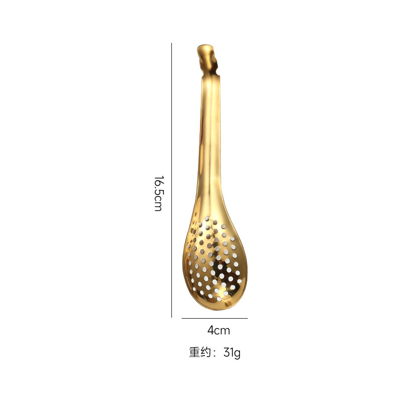 批发不锈钢家用小漏勺过滤汁勺子甜品勺子挖勺磨姜勺子|undefined