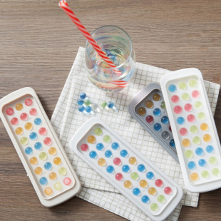 Round Ice Tray Whiskey Ice Tray with Lid 27-Hole Round Ice Tray Ice Box DIY Mini Ice Ball Ice Cubes Ice Cubes