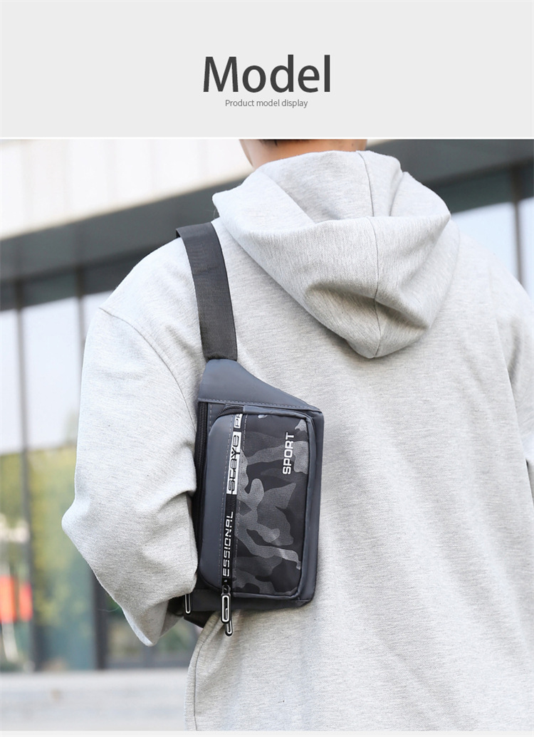 Crossbody bag, men's waist bag, ins trendy Japanese men's single-shoulder bag, 2024 new men's bag, Oxford fabric mobile phone chest bag undefined