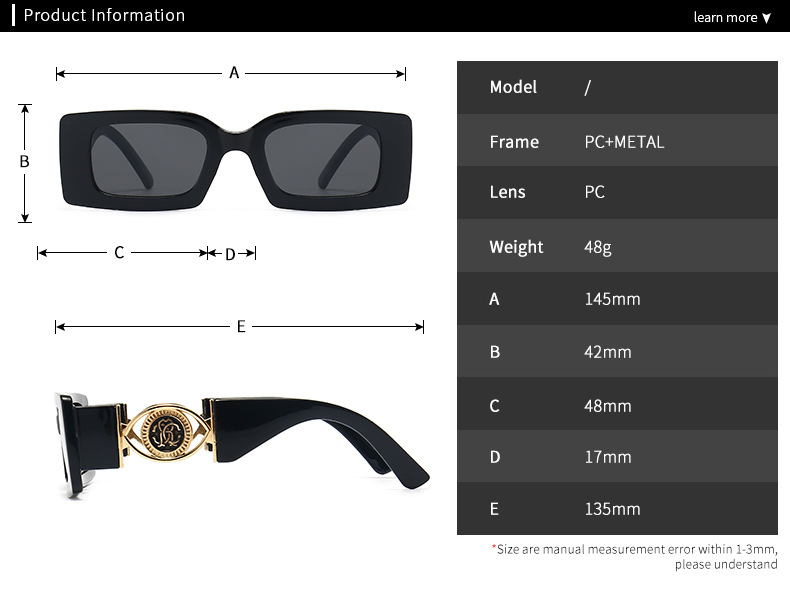 Gafas De Sol Estrechas Gafas De Sol Europeas Y Americanas Gafas De Sol Cuadradas display picture 1