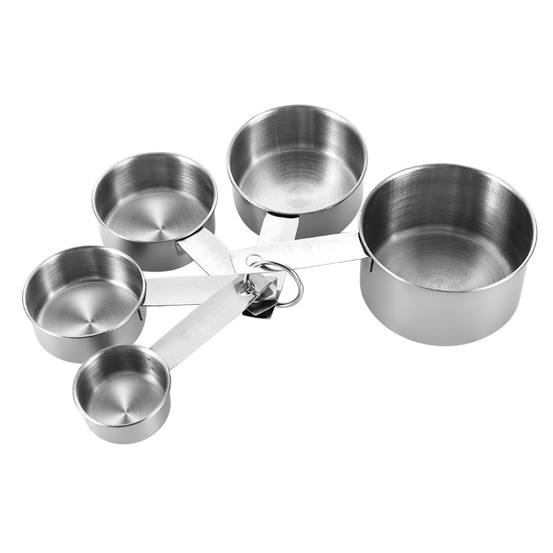 现货 不锈钢量杯量勺套装 带刻度咖啡奶粉烘焙工具厨房测量工具|undefined