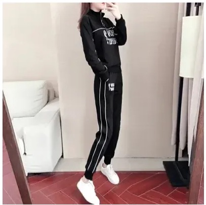 001 Plus Size Clothing 2025 Casual Sports Women's Autumn New Fashion White Sweatshirt Two-Piece Set_voghion.com