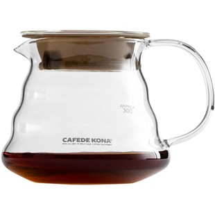 CAFEDE KONA hand coffee pot household heat-resistant glass drip pot 360/600ml cloud sharing pot