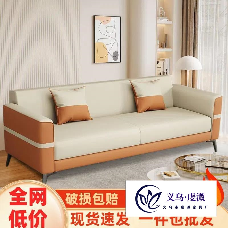 Cat Scratch-Resistant Leather Sofa for Small Apartments, Suitable for Two to Three People, Light Luxury Living Room, Apartment Rental, Simple Clothing Store, Trendy New Model