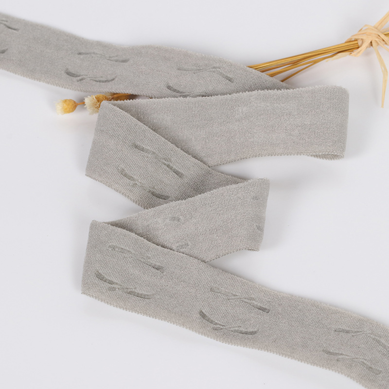 现货2cm彩色锦纶对折高温压花压logo织带弹力裤边包边条服装辅料