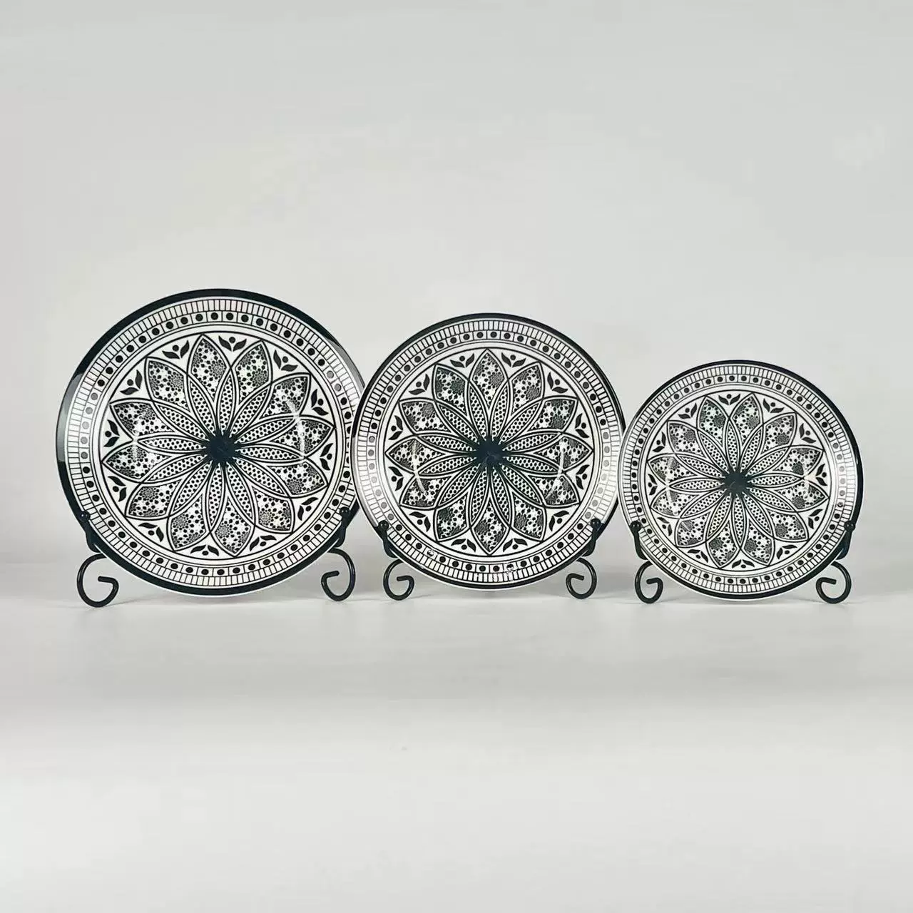 临沂工厂批发陶瓷餐具简约家用印花汤盘平盘陶瓷盘子中东出口