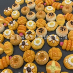 新款仿真食玩面包甜甜圈diy树脂头绳/水杯冰箱发夹/饰品配件材料