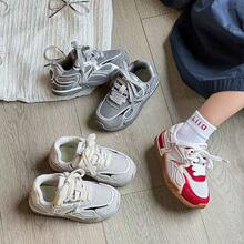 儿童阿甘鞋真皮软底低帮女童运动鞋透气网面韩版百搭男童休闲板鞋