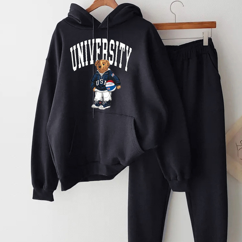 Women's Clothing Loose running student casual two piece sports suit for women autumn and winter cotton sweatshirt large size_voghion.com