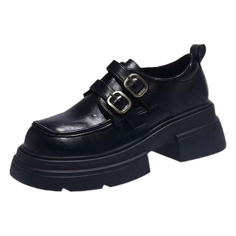 Retro estilo británico zapatos de cuero para las mujeres 2024 primavera nuevo japonés JK preppy estilo grueso Fondo todo partido mocasines zapatos de una sola capa