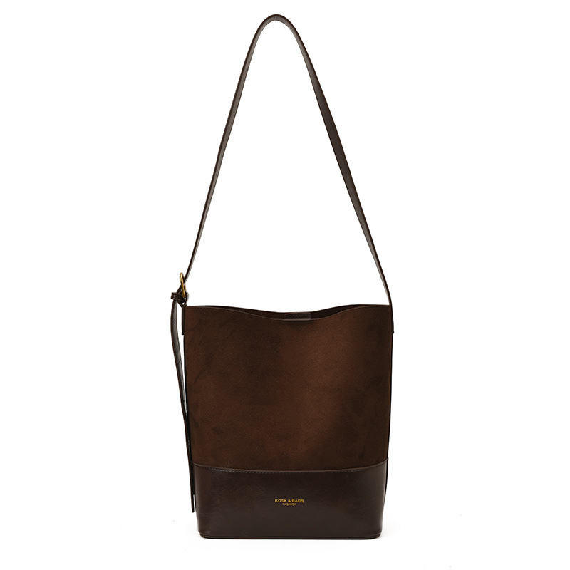 Retro Large Capacity Underarm Bag For Women Autumn/Winter 2025 New Trendy Fashion Suede Bucket Bag Shoulder Tote Bag - Thumbnail 8