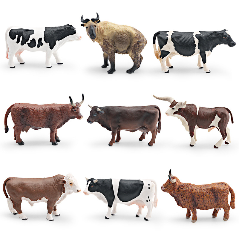 Cross-border Simulation Wild Animal Cattle Model Children's Cognition Dairy Long Horned Bull Yellow Dock Takin Decorative Ornaments Cross-border Simulation Wild Animal Cattle Model Children's Cognition Dairy Long Horned Bull Yellow Dock Takin Decorative Ornaments