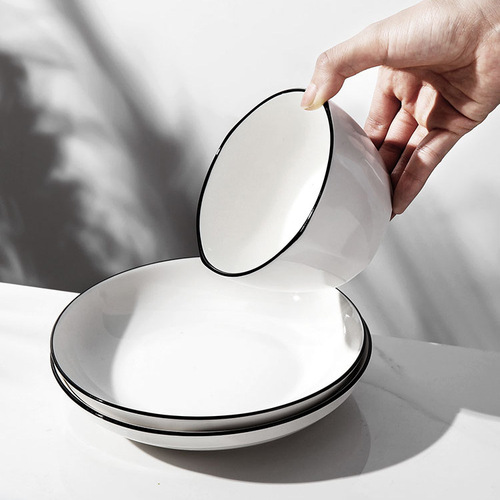 陶瓷碗碟家用餐具套装现代汤碗盘组合创意个性米饭小碗勺大号盘子