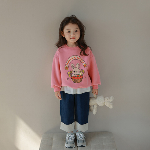 Girls' sweatshirts, children's clothing, children's thin autumn tops, little girls' fashionable and stylish  new spring and autumn jackets