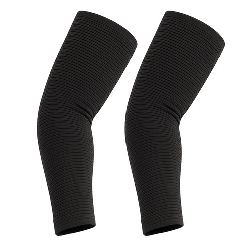 Summer Outdoor Sports Sunscreen Ice Silk Sleeve Striped Thin Ice-Cool Breathable Straight Silicone Non-Slip Cycling Arm Guard