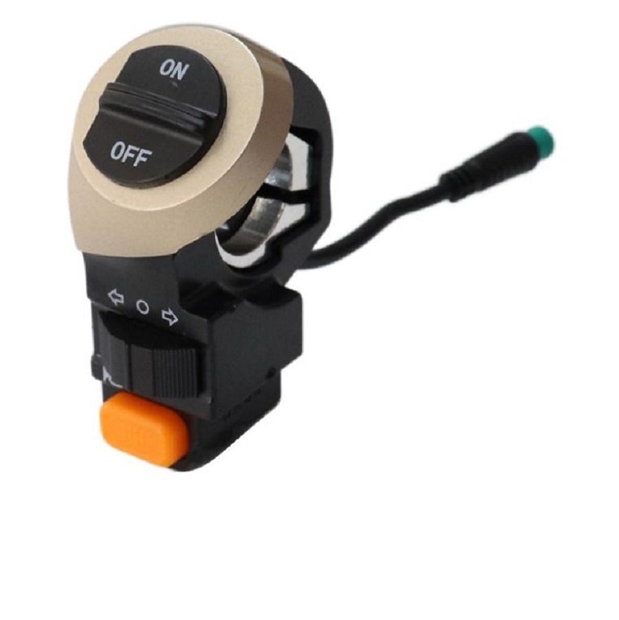 Interruptor de tres funciones impermeable, interruptor de scooter eléctrico con bocina, interruptor de luz de dirección izquierda e izquierda multifuncional