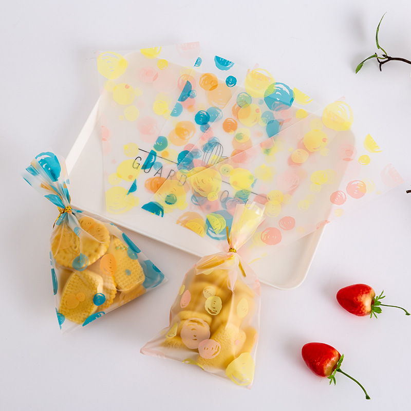 Summer new ins style baking packaging bag colorful bubble flat pocket snowflake candy packaging 100 pieces/piece
