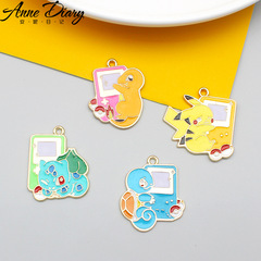 寶可夢合金滴油DIY飾品配件卡通動漫寵物皮卡遊戲機火龍掛件