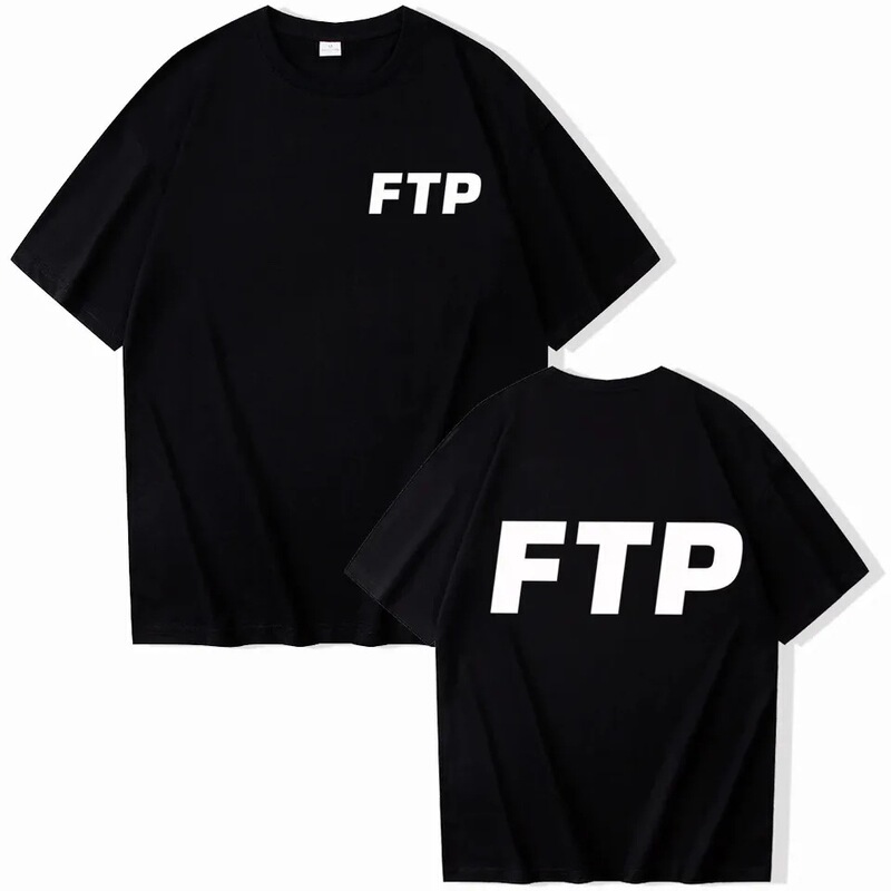 Original Simple Ftp Printed T-Shirt Graphic T-Shirt High-Quality Men's Short-Sleeve T-Shirt Men's Street Style Pure Cotton Heavyweight T-Shirt
