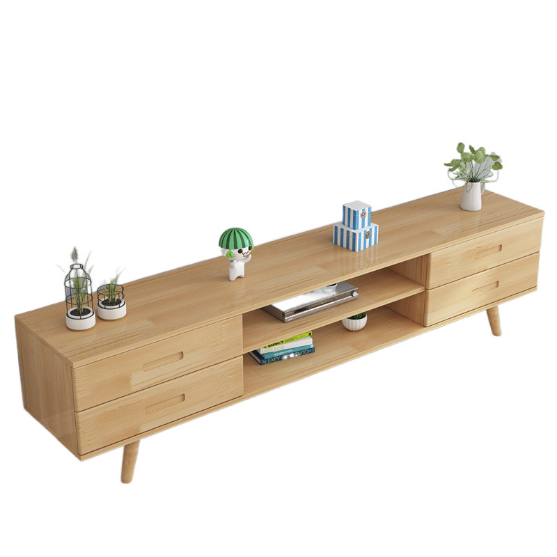 armario de televisión de madera sólida combinación de mesa de té nórdica moderna y simple armario de almacenamiento doméstico pequeño