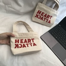 新款超小手提包欧儿同款化妆包小清新学生上班小众手提帆布SZ