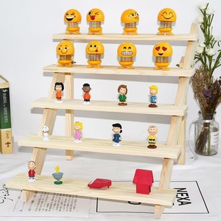 Solid wood trapezoidal earrings card display rack bracelet jewelry rack nail art stall display rack doll storage rack