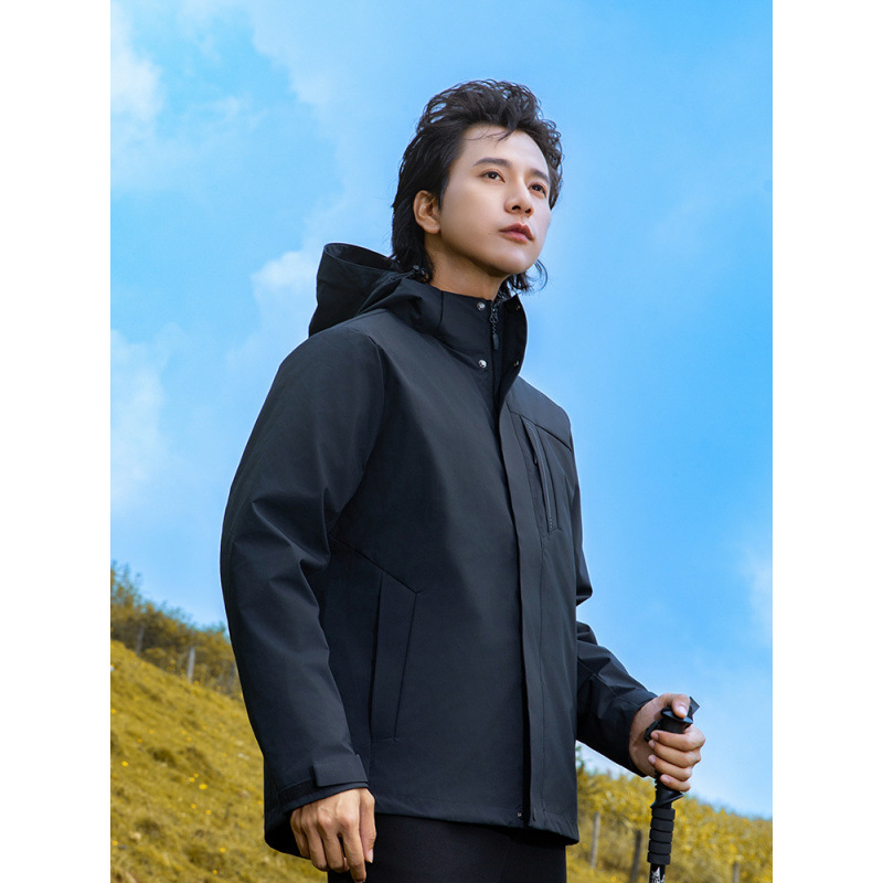 Ropa de asalto para mujeres al aire libre a prueba de viento impermeable 3 - en - 1 ropa de montaña para hombres sensación de alto nivel de invierno y otoño abrigo de terciopelo image 12