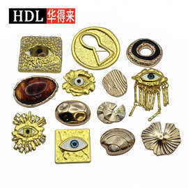 欧美复古恶魔之眼胸针 个性几何金属别针 百搭西装胸花批发