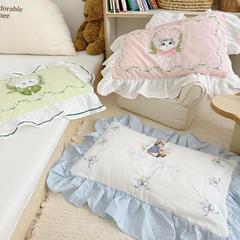 インスタイルかわいい綿洗浄綿子供用枕カバー甘い刺繍レース枕カバーホームベビー小さな枕カバー