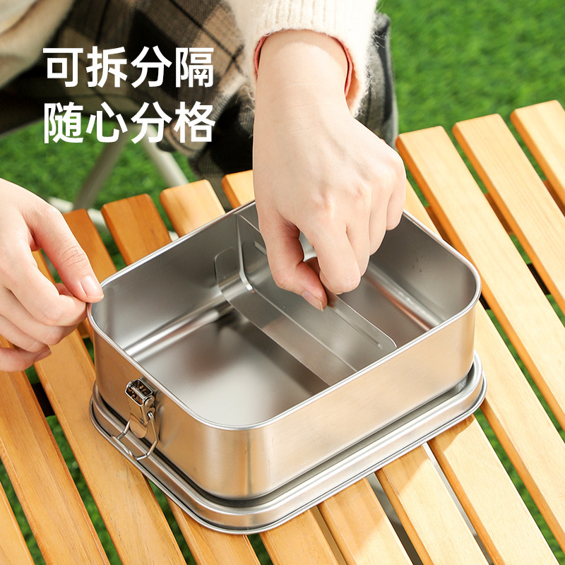 304ステンレス製の弁当箱屋外のピクニック弁当箱のタッパー家庭用仕切り密封された多格ランチボックスの食器|undefined