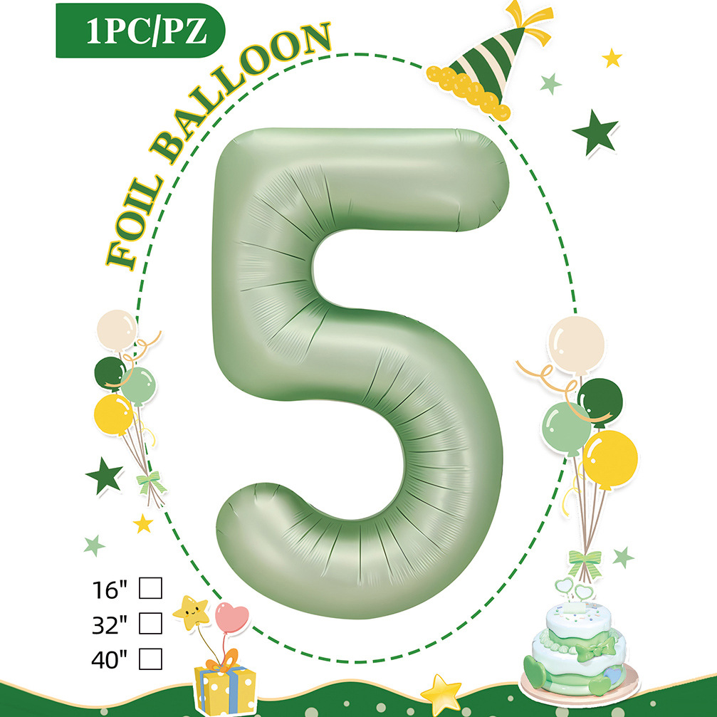 Embalaje de tarjeta de papel independiente digital de cumpleaños impreso en blanco de 32 pulgadas, decoración de fiesta de la versión estadounidense, película de aluminio, decoración de globos de papel de aluminio