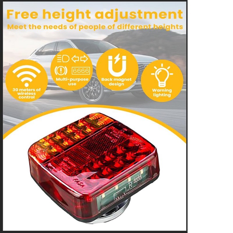 Cross-Border New Portable Wireless Trailer Light Magnetic Rechargeable Waterproof Led Kit with Suction Cup Base Tail Light