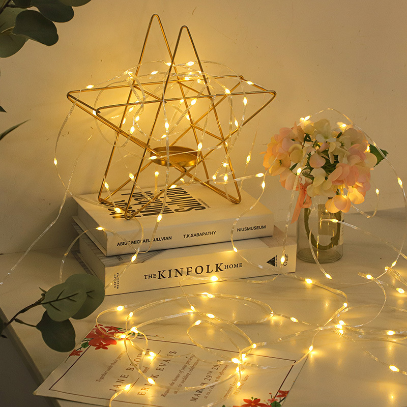 Transfronterizo LED línea de cuero luz solar luz cadena al aire libre impermeable control remoto Navidad vacaciones decoración cielo estrellado bajo voltaje