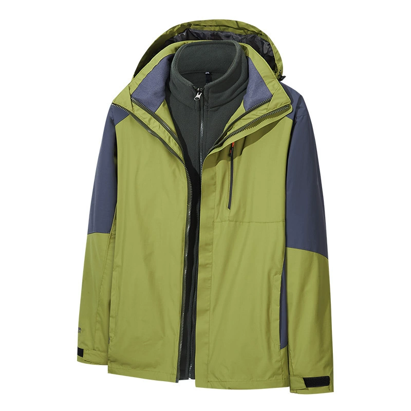 Новая зимняя уличная куртка, Мужская ветрозащитная уличная куртка «Три в одном», съемный термофлисовый костюм больших размеров для альпинизма в Тибете