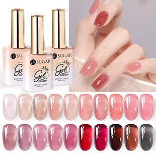 URSUGAR Cross-border Special for 15ml Glass Bottle Nail Polish New Ice Penetration Jade Fat Naked Pink Phototherapy Nail Polish
