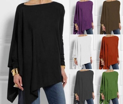 Amazon Independent Station Cross-border Autumn and Winter New WISH Long-sleeved Irregular T-shirt Casual Loose Large Size Chubby Top Amazon Independent Station Cross-border Autumn and Winter New WISH Long-sleeved Irregular T-shirt Casual Loose Large Size Chubby Top