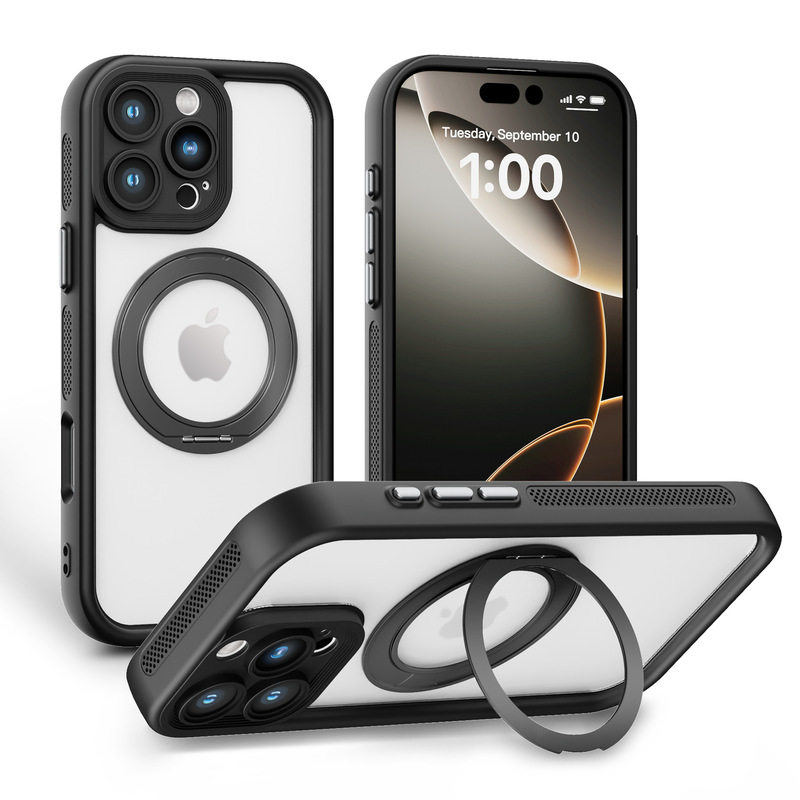 iPhone16 ツーインワン磁気ホルダー携帯電話ケース 360 度 Apple 15 ハードウェア回転ホルダー PC ポイントシェル|undefined