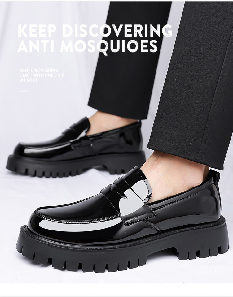 Bốt Martin nam cổ thấp mũi tròn độn đế, phong cách Anh Quốc casual, thoáng khí, chống trượt — Màu nâu, màu đen chi tiết 6