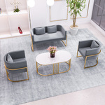 北欧布艺小沙发简约现代网红款轻奢服装店洽谈接待区茶几桌椅组合