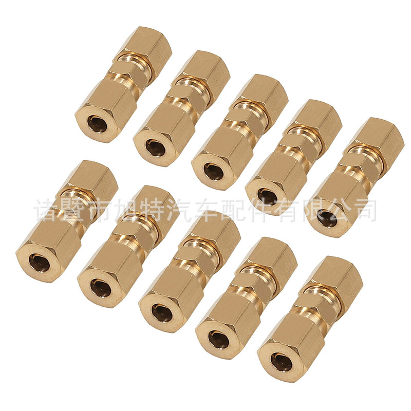 1-piece connector yellow steel connector brake line compression joint alliance suitable for 3/16 inch OD pipe factory