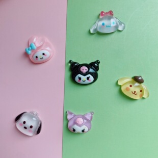 Cartoon Animal Transparent Sanrio Resin Accessories diy Hairpin Head Rope Patch Storage Box Mobile Phone Case Material