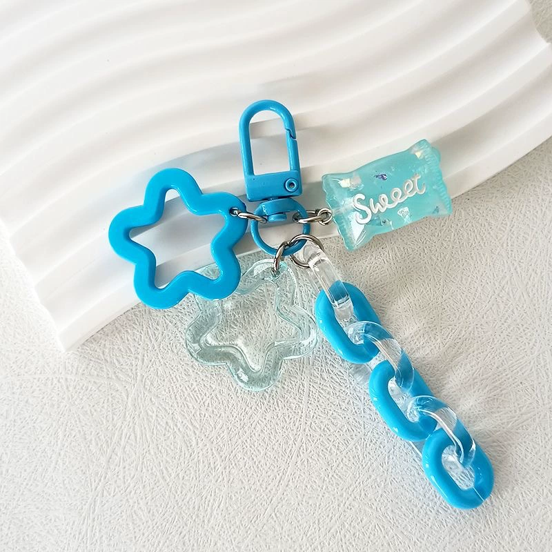 Brand acrylic chain, multicoloured keychain