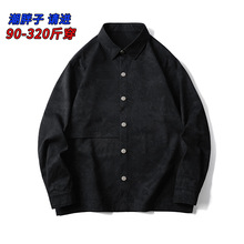 厂家批发春秋季男士衬衫潮流宽松透气薄款加大码休闲加大码男衬衣